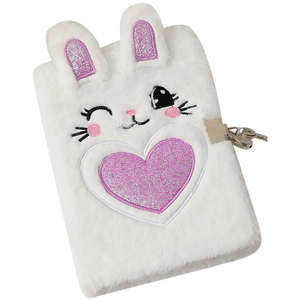 Bunny Cartoon Diary Notebook Paper Lined Smooth Feel Portable Lockable Design for Students Girls Journal Notes Daily Use