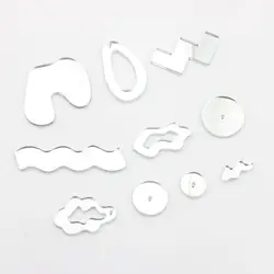 Acetic Acid Resin Charms Simulated Mirror Geometric Irregularity Charms 6pcs/lot For DIY Earrings Jewelry Making Accessories