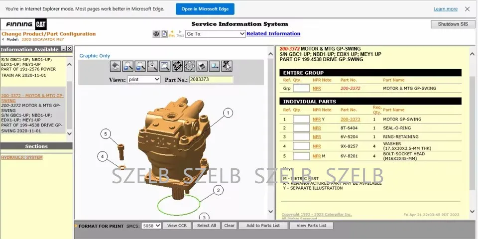 Рисунок 6 - Для Caterpillar SIS 2021