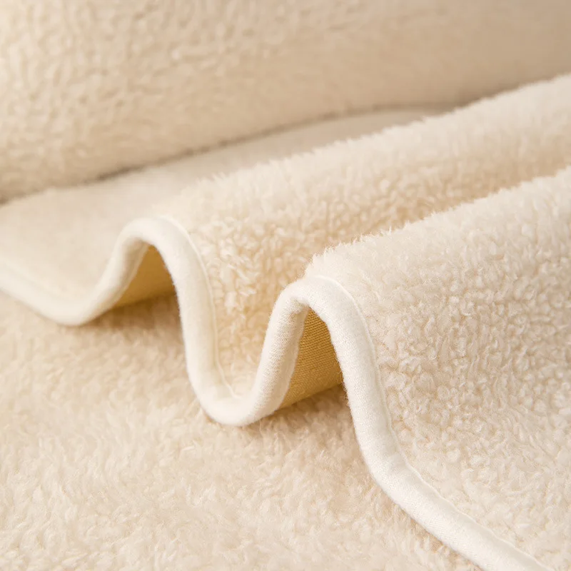 Juste de coussin de canapé en laine d'agneau, siège en peluche épaissie, cuir antidérapant, haute qualité, hiver, chaleur, respirant