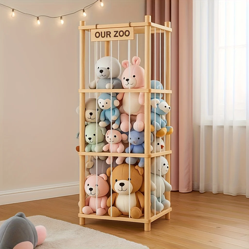 

Large-capacity Doll Storage Rack,Wooden Storage Rack,Easy To Install,Space-saving,Simple And Beautiful,Suitable For Game Rooms