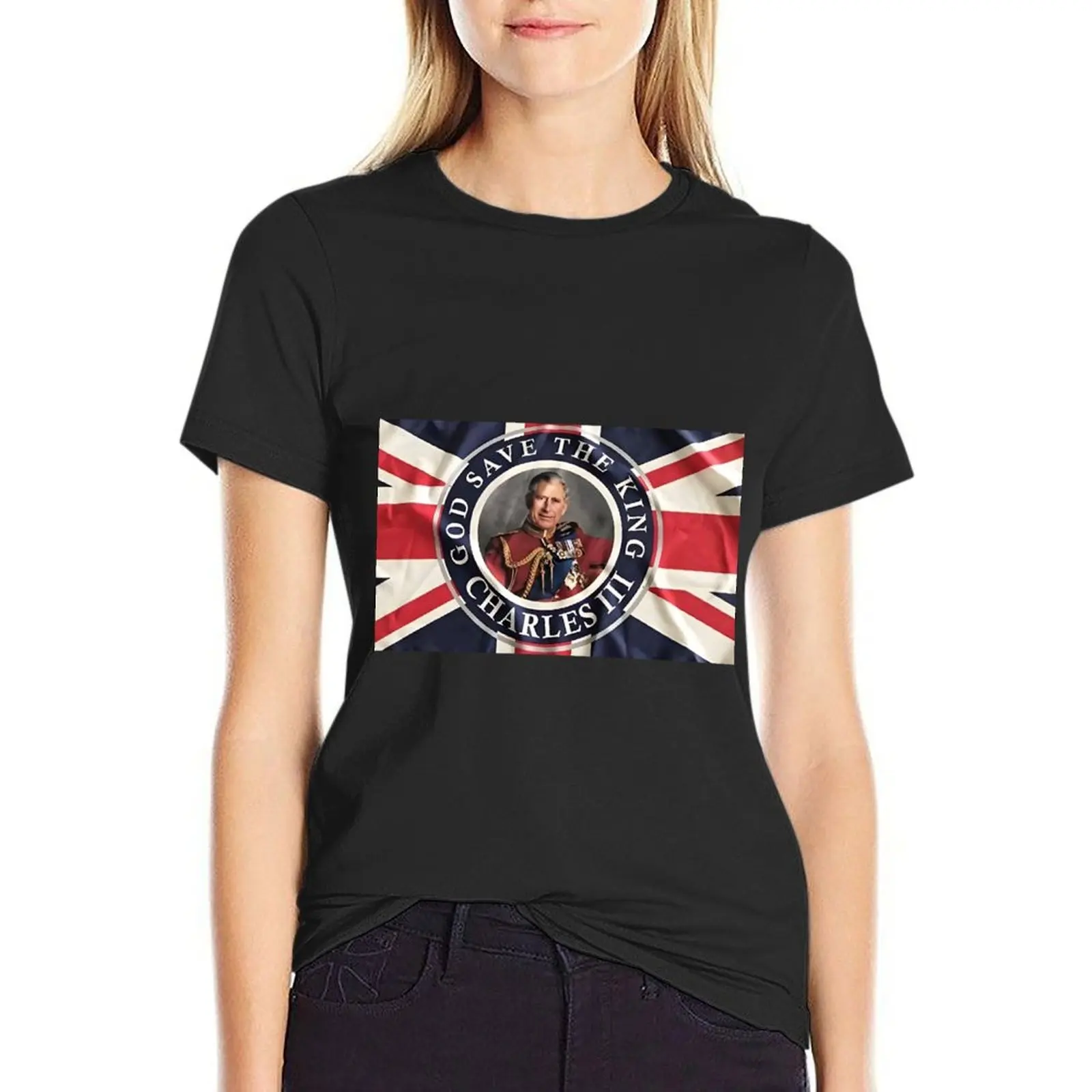 God save the king T-Shirt customs design your own anime black t shirts for Women