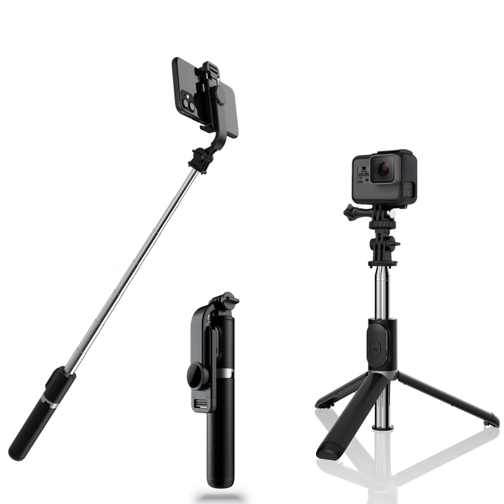 FANGTUOSI Bluetooth Selfie Stick Tripod Mini 4 in 1 Selfie Stick - 360° Rotation Stand for SmartPhones for Gopro Action Camera