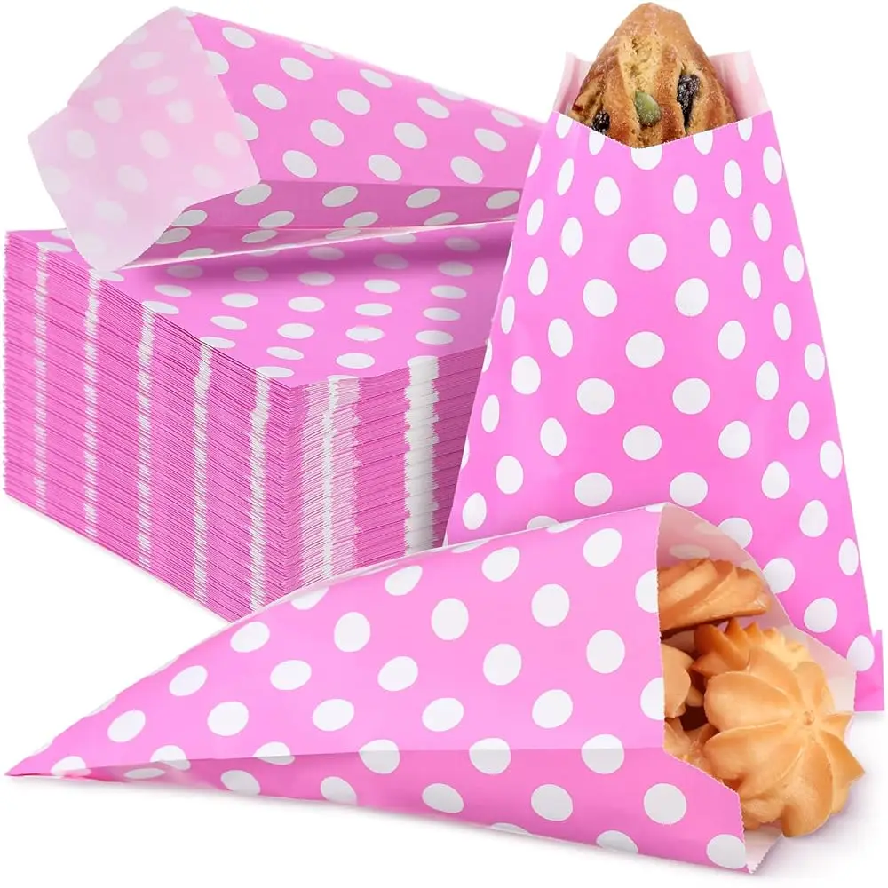 

400 Packs 5 X 7 Hes Treat Paper Bags Polka Dot Paper Cookie Bags Candy Buffet Bags Small Paper Treat Bags Paper Sna Bags For