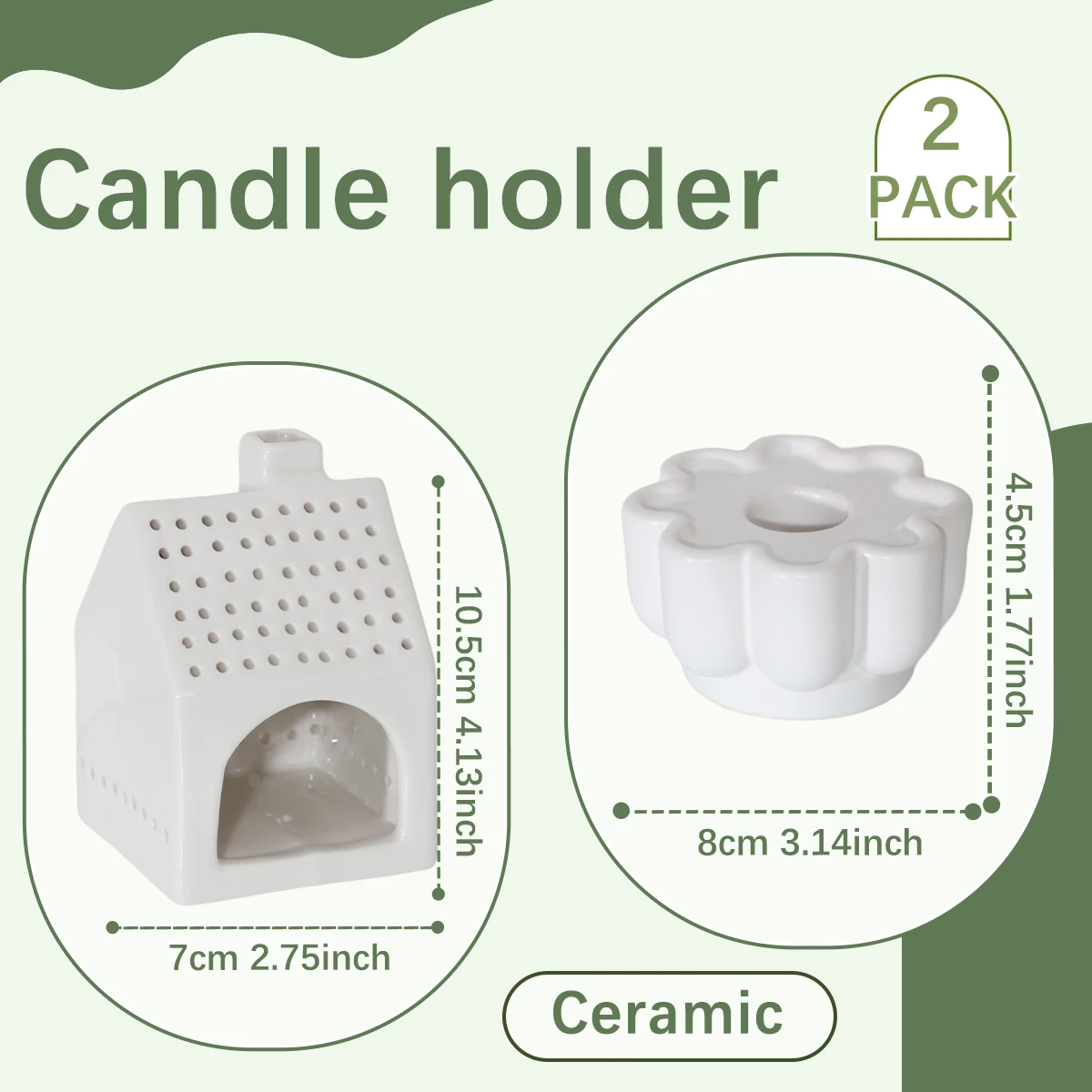 XIYE FLOWER white Small house shape candlestick petal shape candlestick ceramic material Nordic style artistic garden home decor