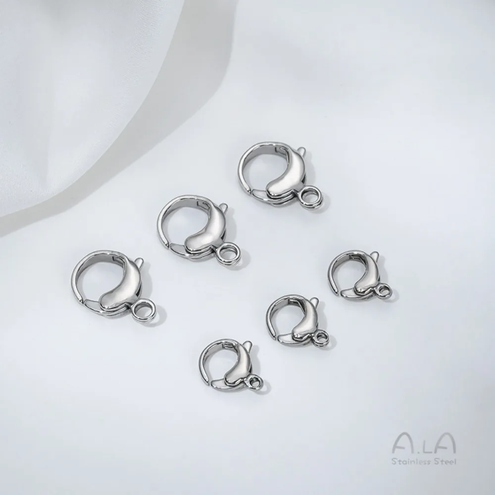 مشبك على شكل قلب جراد البحر من الفولاذ المقاوم للصدأ QQ مشبك دائري لمجوهرات الربيع ملحقات مشبك نهاية