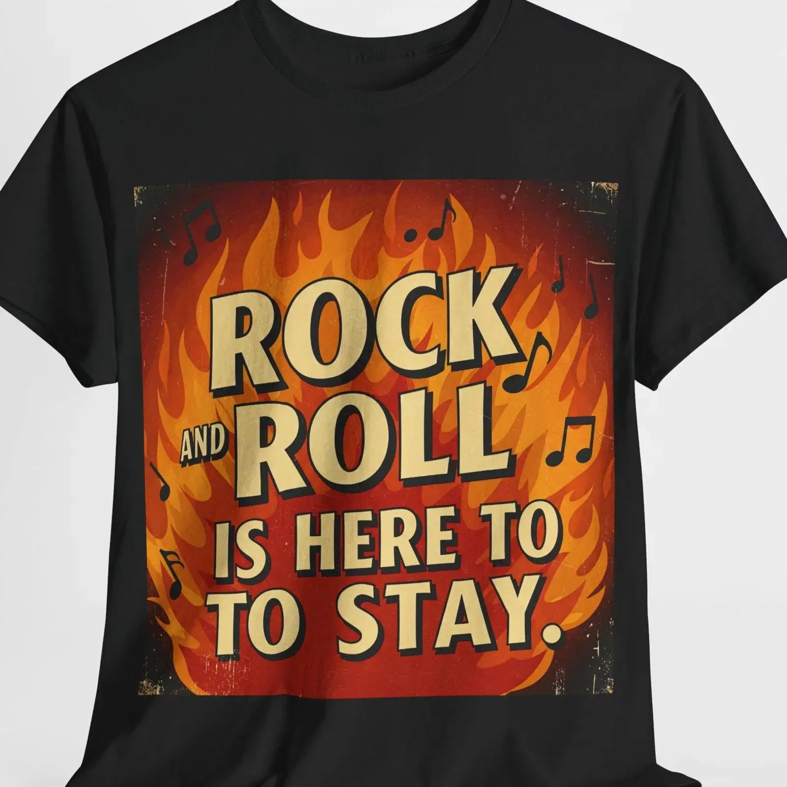 Rock n amp 39 Roll Music T Shirt Concert Classic Band Vintage Apparel Retro Festival Top vintage Washed Casual Unisex Versatile