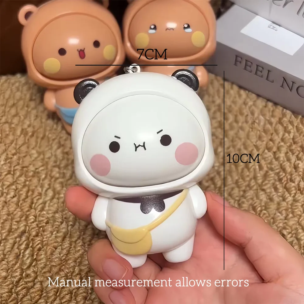 Funny Flip Face Panda Fidget Toy Keychain One Button Switch Expressions Kawaii Animal Stress Relief Pendant Backpack Decor Gift - view 6