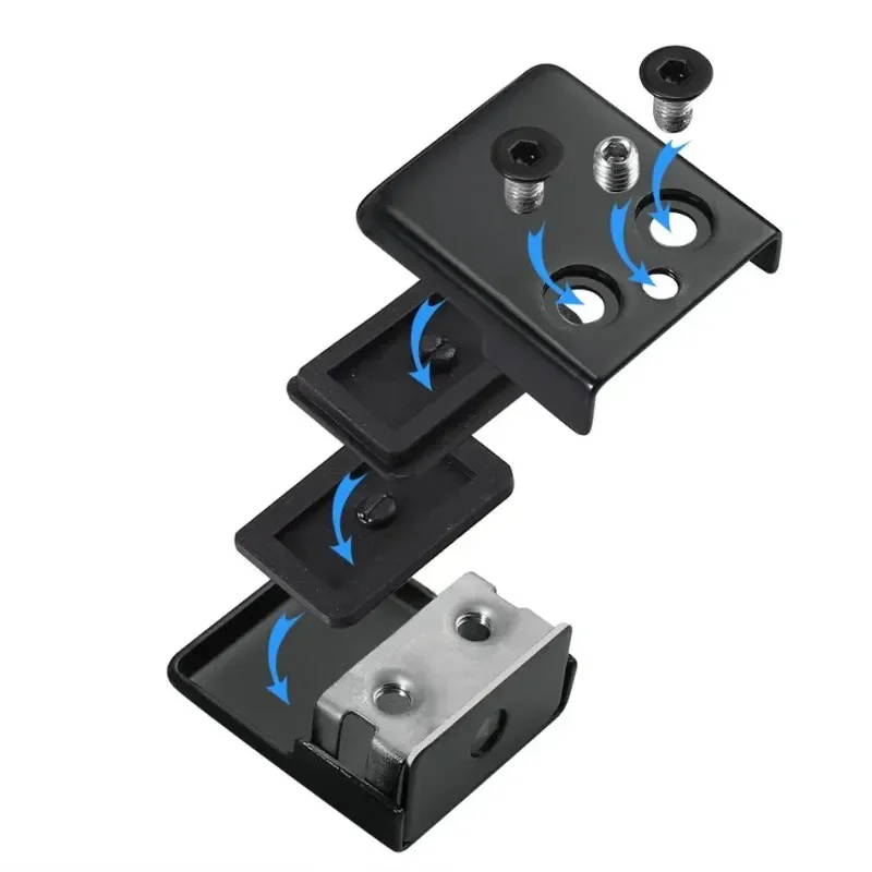 8Pcs Square Glass Clamps Stainless Steel 304 Clip Flat Back Bracket Shelf Balustrade Holder Clamp 8-10MM Black / White