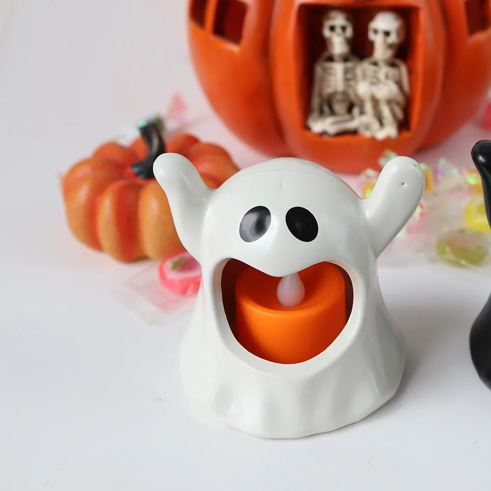 1PC Halloween Ghosts Candle Holder LED Candlestick Lighting Candleholder Candle Holder Halloween Decoration