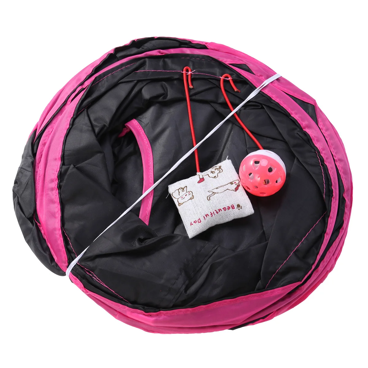 

Foldable 3 Way Pet Tunnel Durable Tear-Resistant Polyester Hideout Playing Channel for Cats Guinea Pigs Rabbits with Hanging