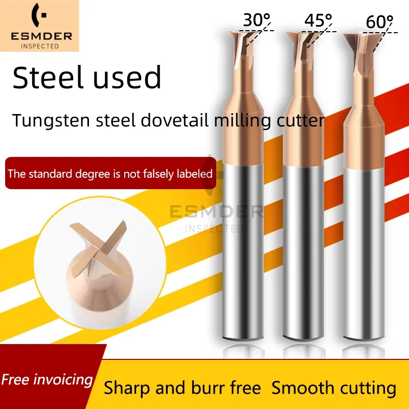 

Фрезы «ласточкин хвост» 30, 45, 60 градусов, вольфрамовая сталь, металл, концевая фреза, токарный инструмент с ЧПУ для обработки нержавеющей стали