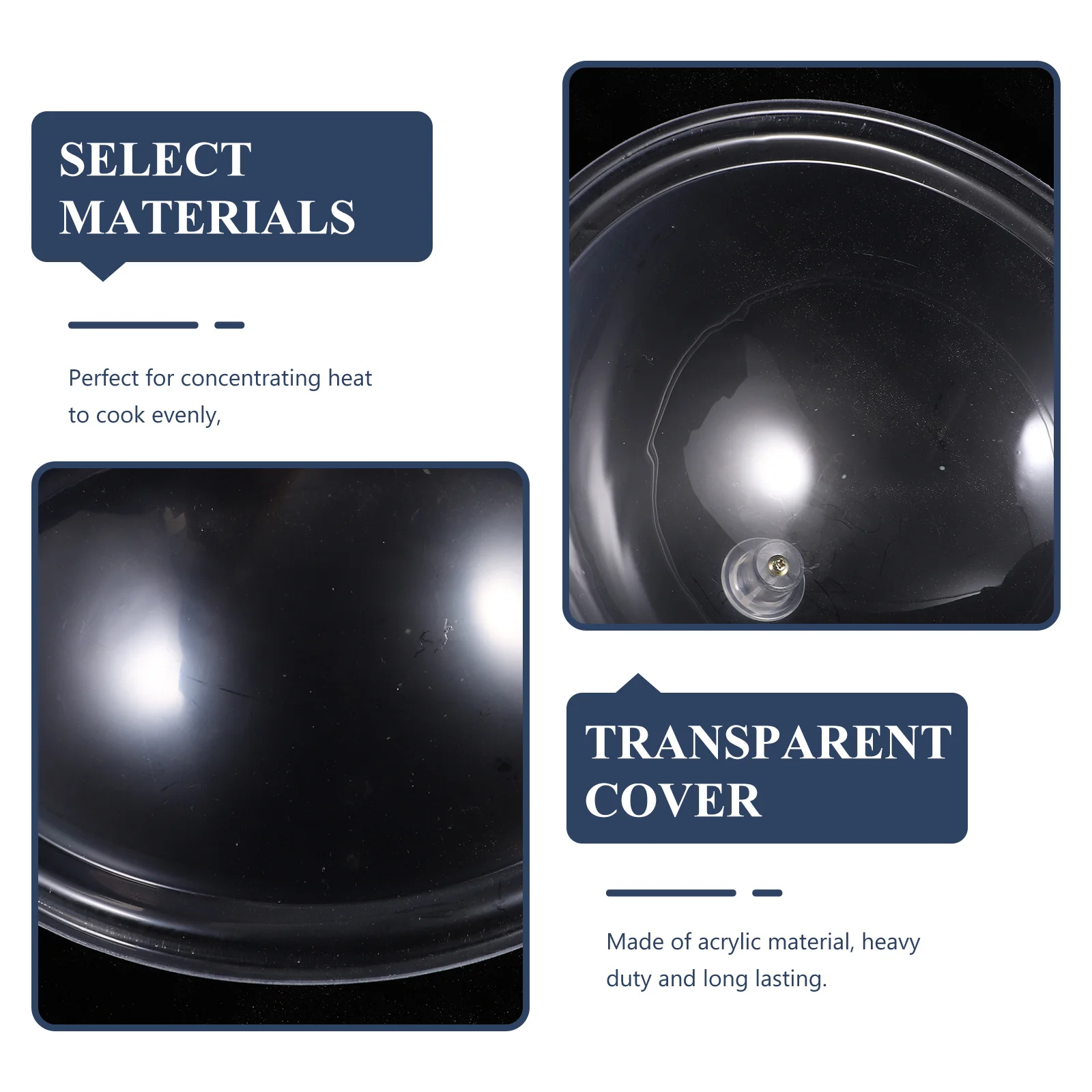 

1Pcs Transparent Acrylic Food Cover 10-Inch 26Cm Sturdy Round Food Tent for Grilling Roasting Baking Keeping Warm Burgers Bacon