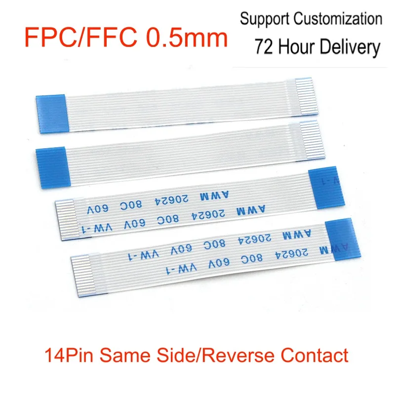 Flexible Flat Ribbon Cable 0.5mm Pitch FFC FPC 4 Pin-40 Pin Same Direction for LCD TV Car Audio DVD Player Laptop 100mm