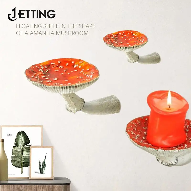 Mushroom Hanging Mushroom Shape Home Decor Ornaments For Wall Hanging Shelves Shelf Resin Wall Floating Shelf Amanita