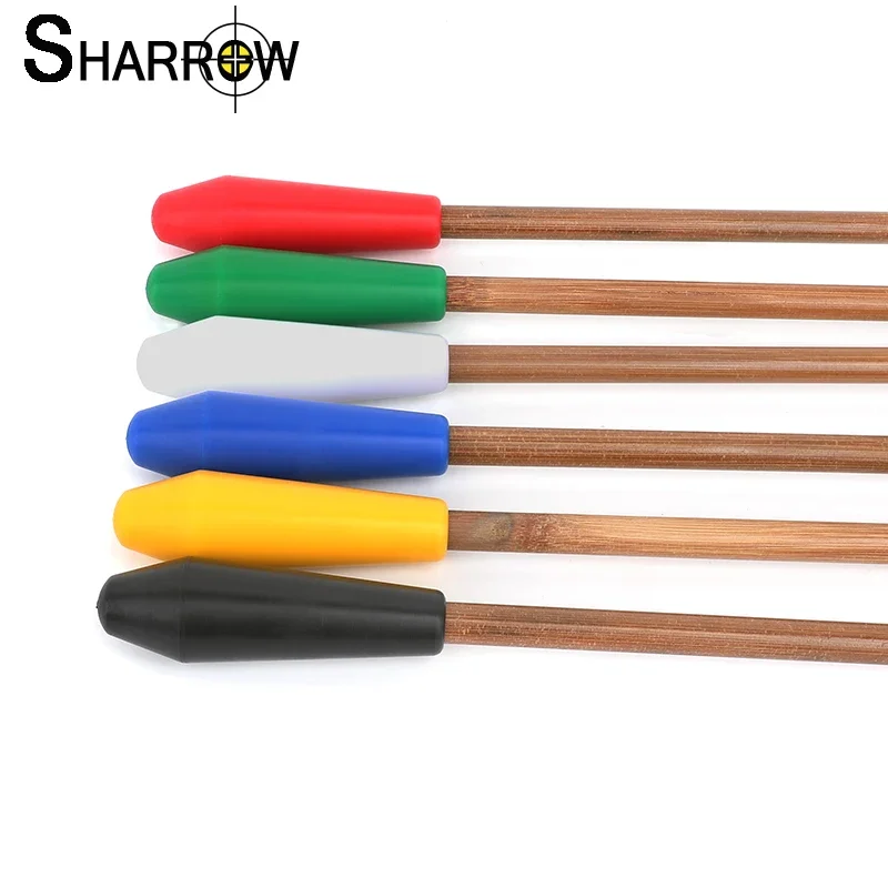 12pcs Archery Nylon Arrowhead 2.57'' Broadhead Fit DIY OD 8mm Bamboo Wooden Arrow Shaft for Outdoor Hunting Shooting Accessories