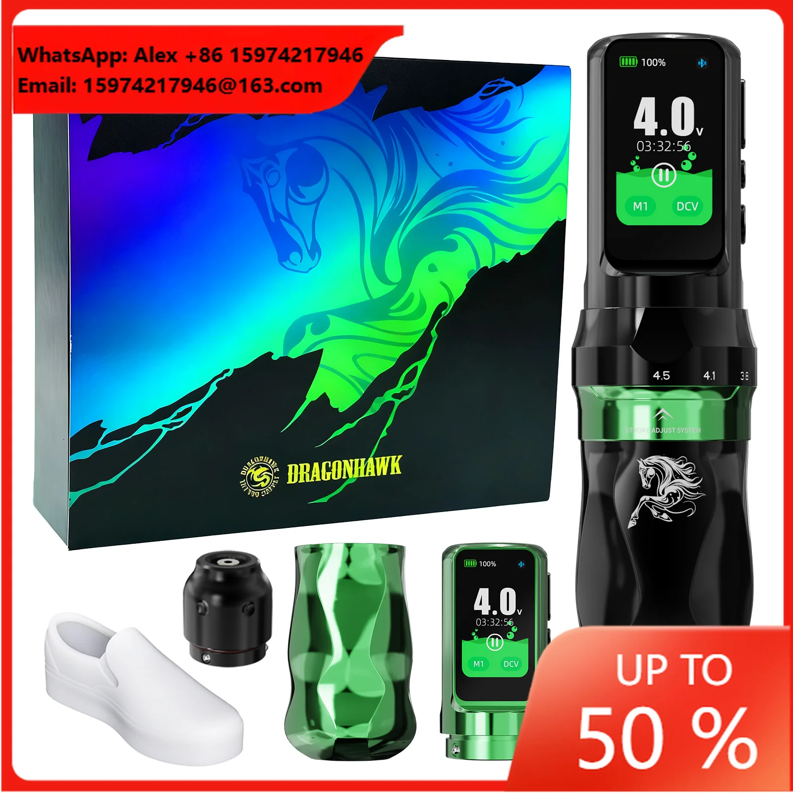 Mast Fold Pro Year Of The Horse Edition Wireless Tattoo Pen Machine 2.5-4.5mm 7 Adjustable Strokes