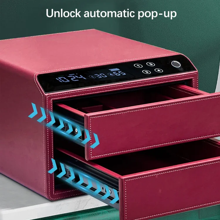 Household Anti-Theft Intelligent Fingerprint Drawer Safe Full Steel Double Layer Large Capacity Security Safe​