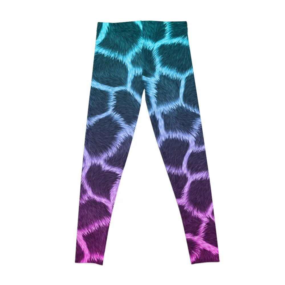 Blue Pink Giraffe Skin Leggings flared Women's fitness Sports female workout shorts Womens Leggings