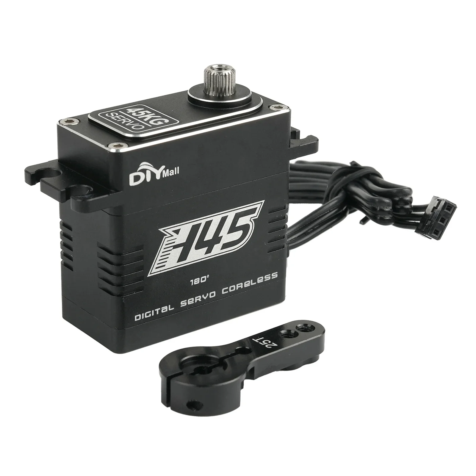 45kg.cm Digital RC Servo HV Coreless Metal Gear 180/270/360 for 1/8 1/10 RC Car Truck Crawler Boat IP67 Waterproof Aluminum Case