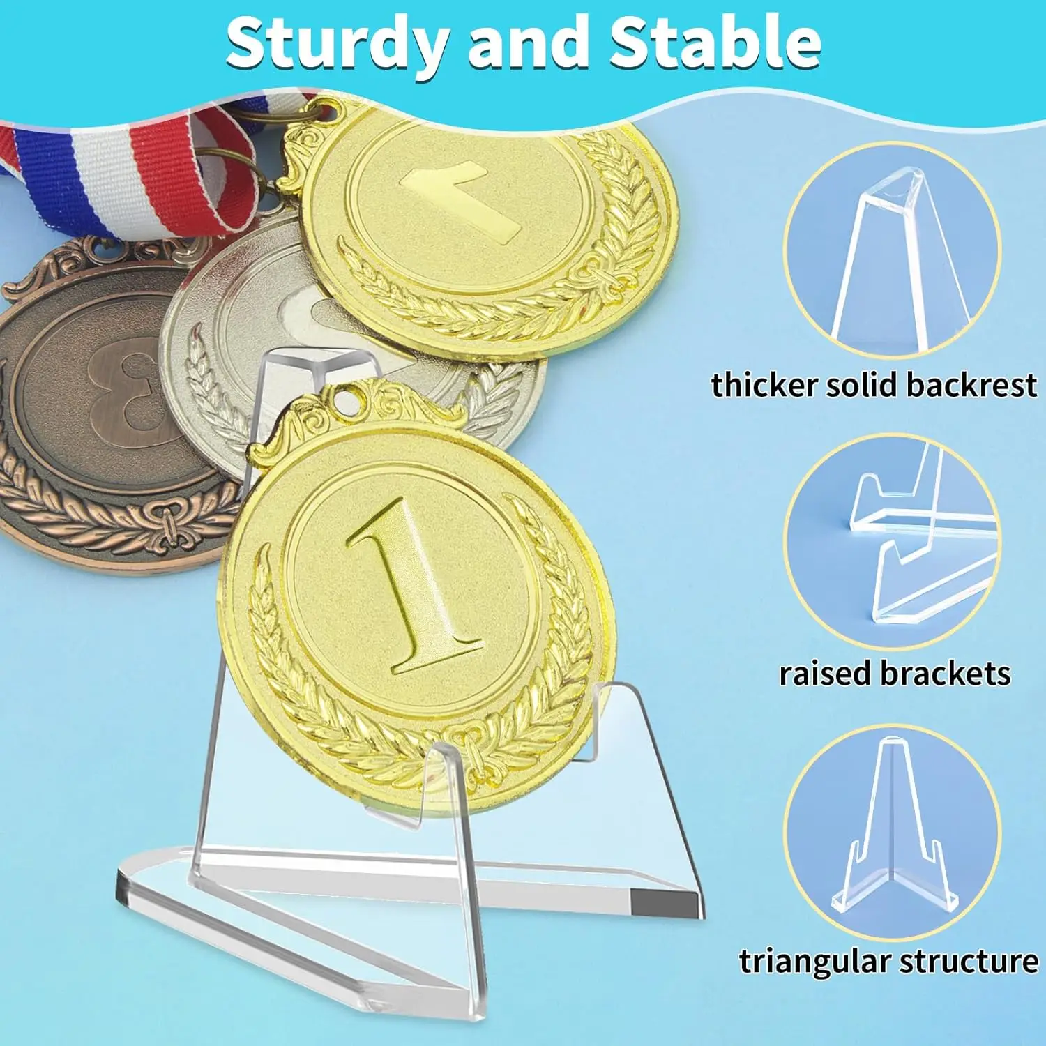 حامل عرض البطاقات، 20 عبوة من حامل الحامل الصغير، حامل صور أكريليك، لتجارة بطاقات التحدي المعدنية المتدرجة #3