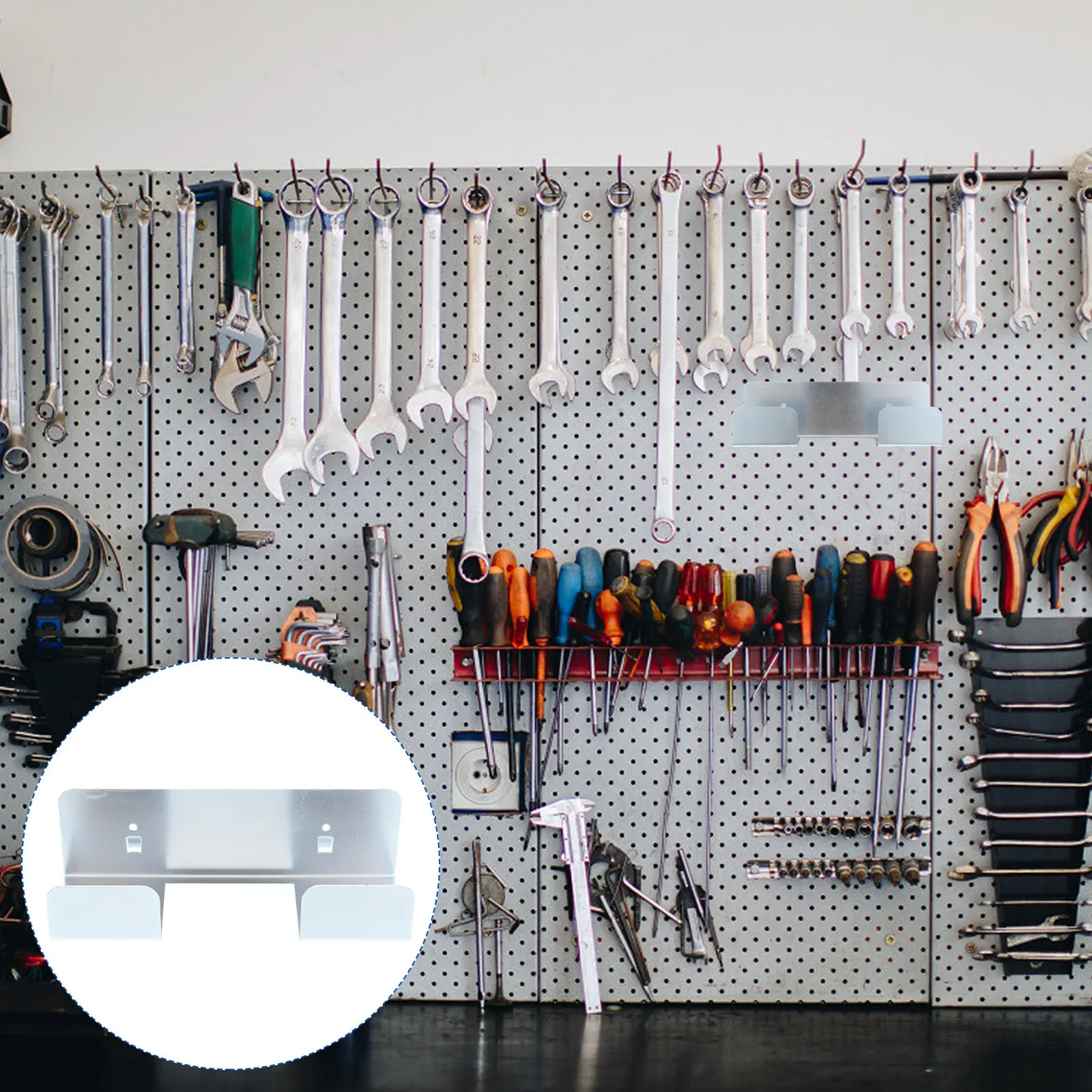 1Pcs Garage Workshop Power Drill Storage Rack Steel Pegboard Wall Mounted Heavy Duty Tool Holder Organizer Storage Pegboard Rack