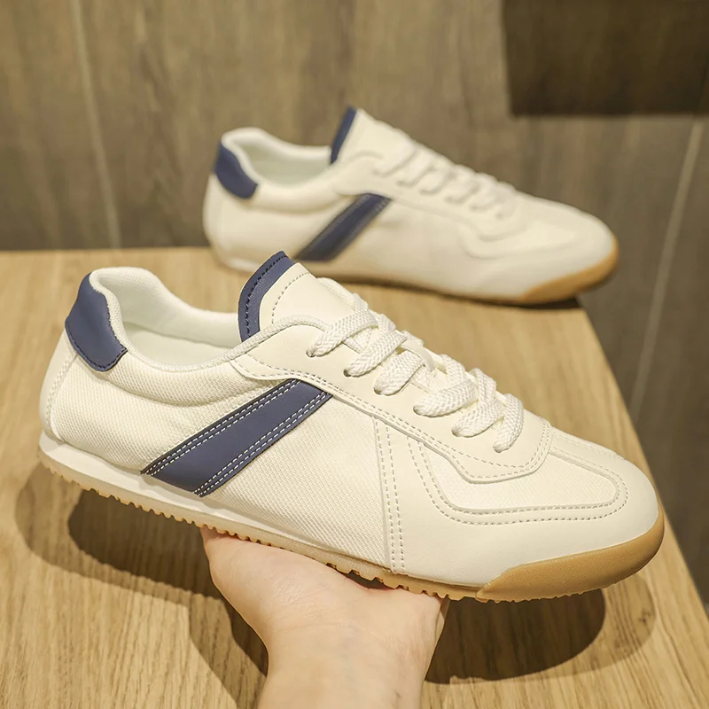 

Vintage Patchwork German Trainer Sneakers Unisex Summer Sports Casual Shoes Split Leather Lace-up Outdoor Flat Shoes