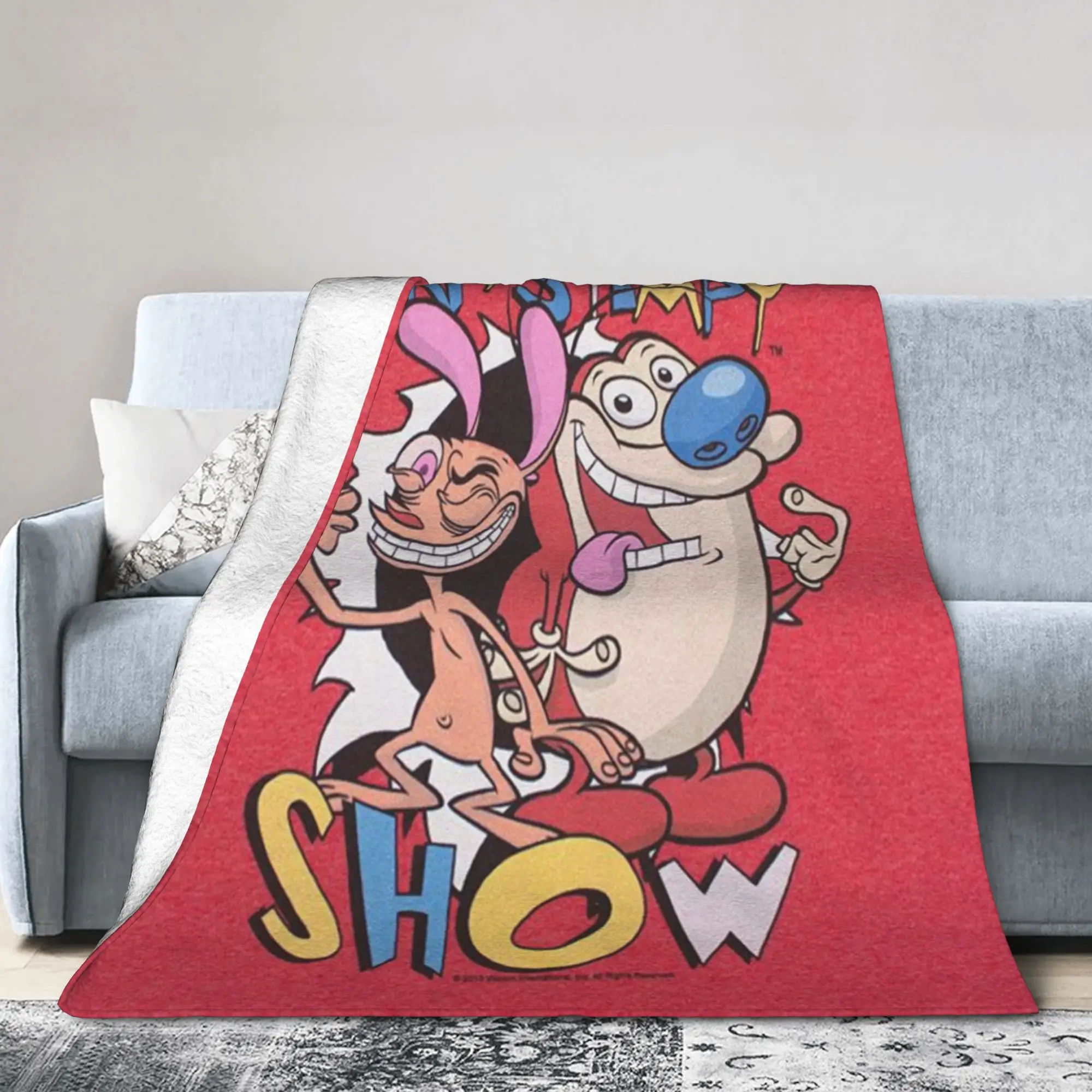 Comfort  Duo Rucksack Ren & Stimpy  Blanket Accessories Sofa Decorative  Blanket Throw Ultra-Soft Flannel for Bedroom