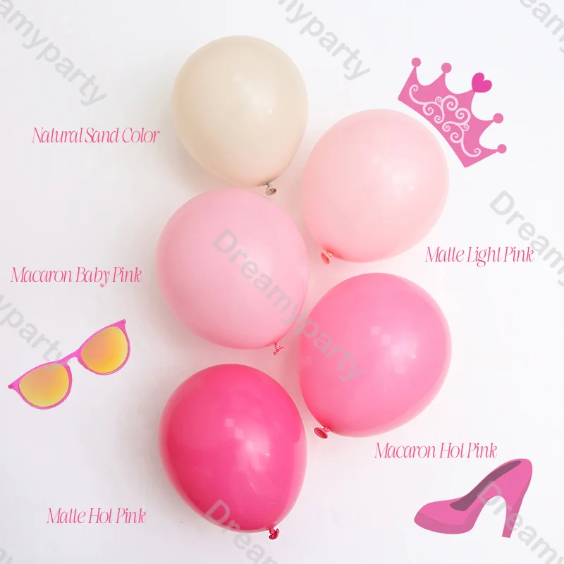 

5/10/12/18in Matte Hot Baby Pink Balloons Boho Globos Girl Birthday Shower Gender Reveal Balloons Anniversary Wedding Decoration