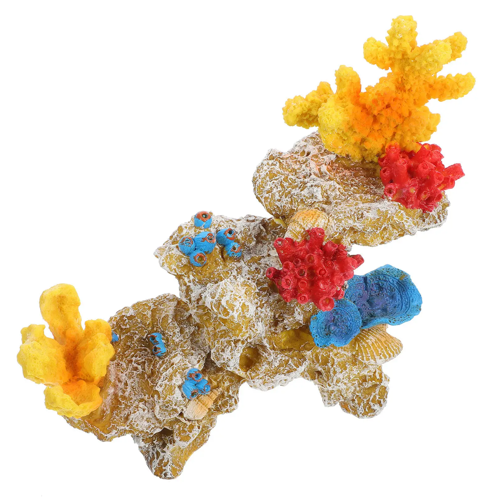

Artificial Yellow Coral Reef Aquarium Decoration Lifelike Fish Tank Coral Reef Ornament Safe PVC Material Natural Fish Accessory