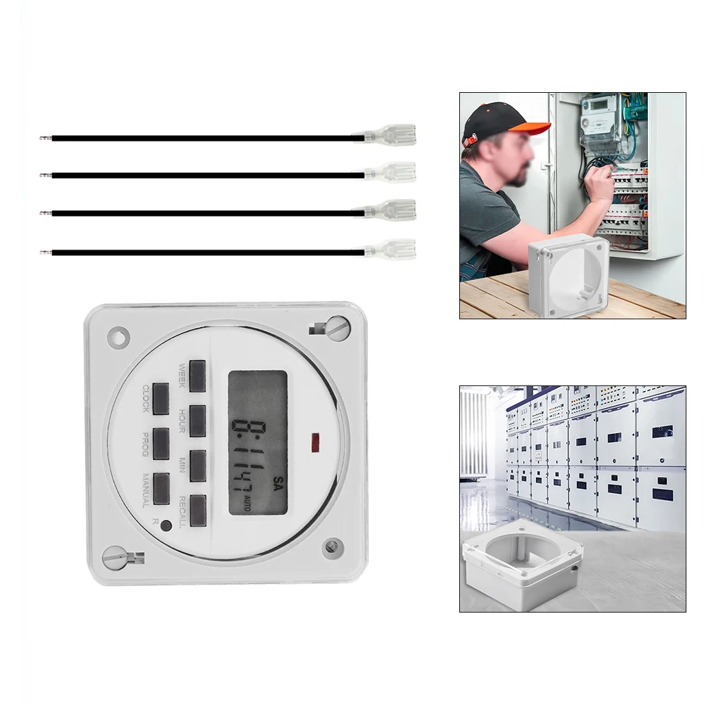 CN101A LCD Timer Switch for Street Lights and Billboards Programmable 16 On/Off Settings Rechargeable Battery Backup