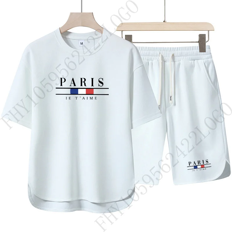 

2026 Summer New Men's Leisure Fashion Breathable Quick-Drying Loose Short-Sleeve T-Shirt and Shorts Sports Two-Piece Set