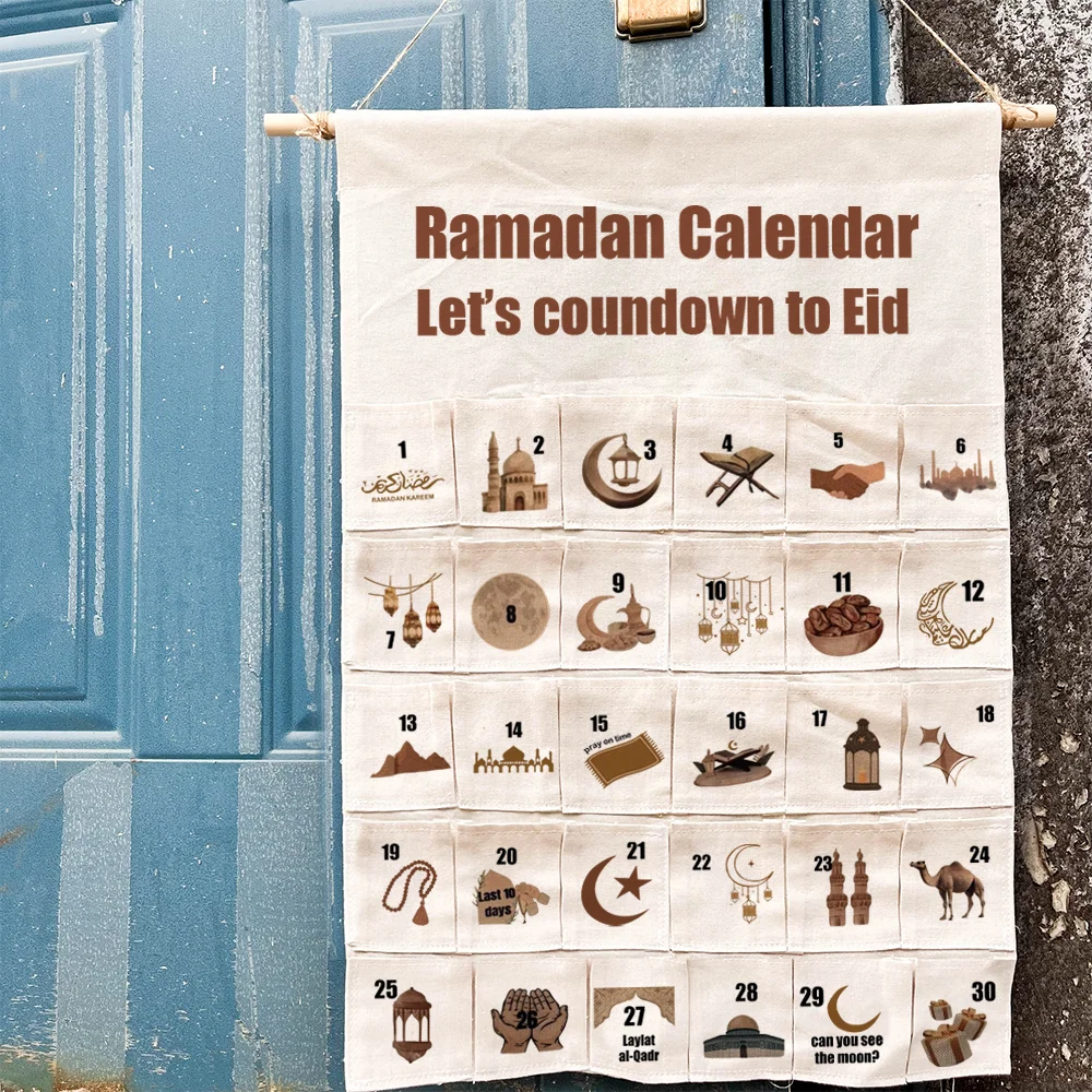 

Ramadan Calendar Let's Coundown To Eid Islamic Holidays Children's Gifts Ramadan Mubarak Home Decoration Eid Al-Adha Accessories