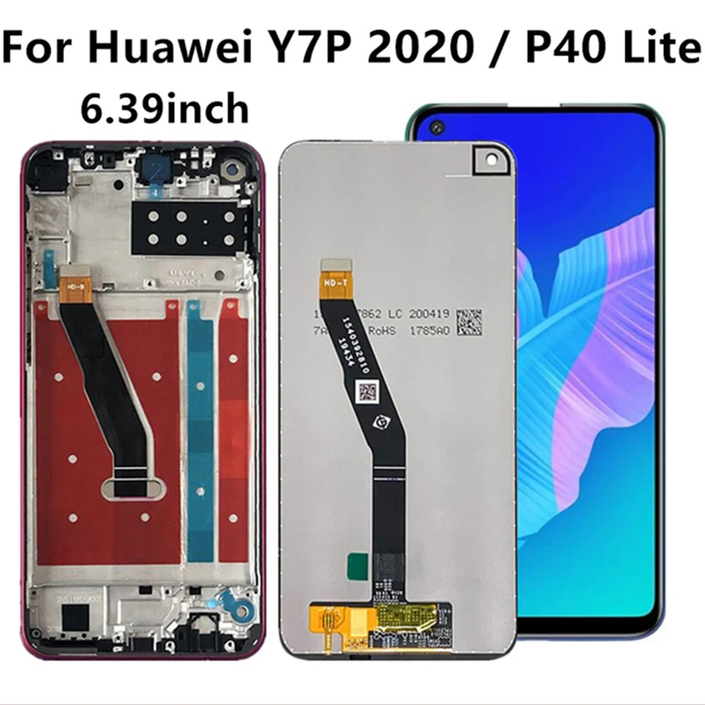 

ЖК-дисплей 6,39 дюйма для Huawei Y7P 2020 / P40 Lite EART-L28/L29/L29N, дисплей с сенсорным экраном и дигитайзером в сборе, замена