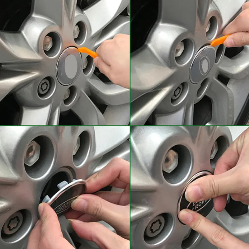 ثلاثية الأبعاد 62mmCar عجلة مركز قبعات مع SV SVR شعار شعار حافة غطاء محور شارة ل رينج روفر إيفوك ديسكفري اكسسوارات التصميم