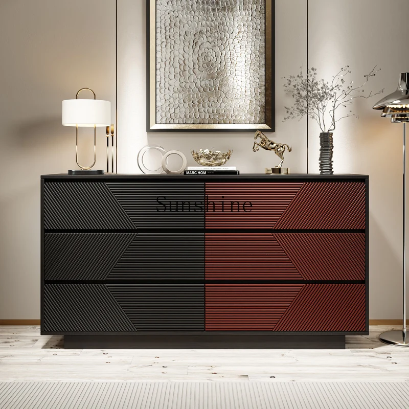 

Italian solid wood chest bedroom wall storage bedside cabinet entrance decoration