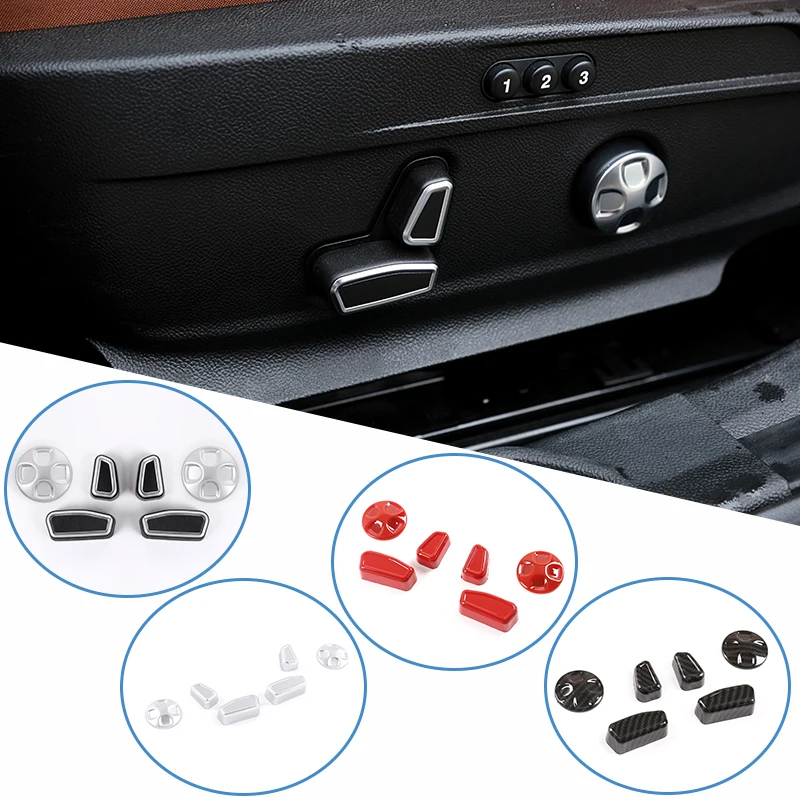 6pcs ABS Chrome Seat Adjustment Button Cover Trim For Alfa Romeo Giulia Stelvio 2017 2018 2019 2020 Auto Accessories