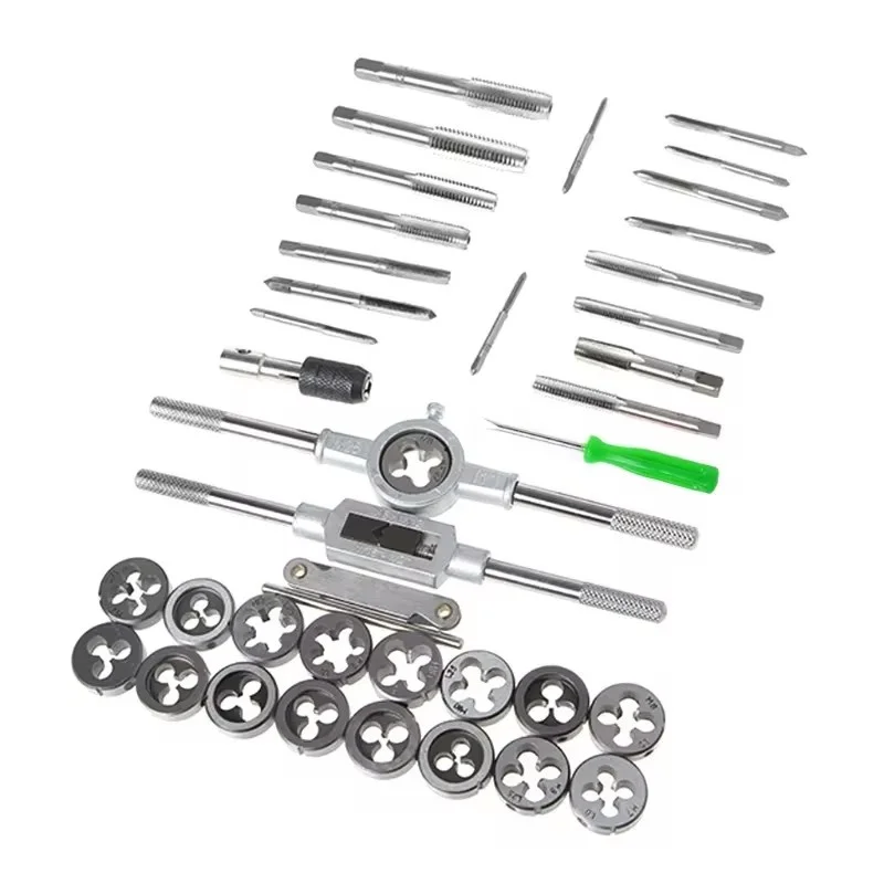 40Pcs Metric Hand Tap and Die Set Hand Thread Plug Taps Hand Threading Tool Screw Thread Wrench Tap Dies Kit With Storage Case