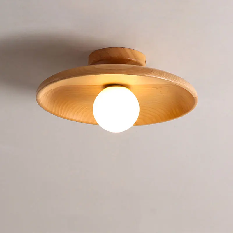 

Creative Solid Wood Corridor Light Ceiling Light Modern Dressing Room Foyer Balcony Light Entrance Hall Japanese Lighting Fixtur