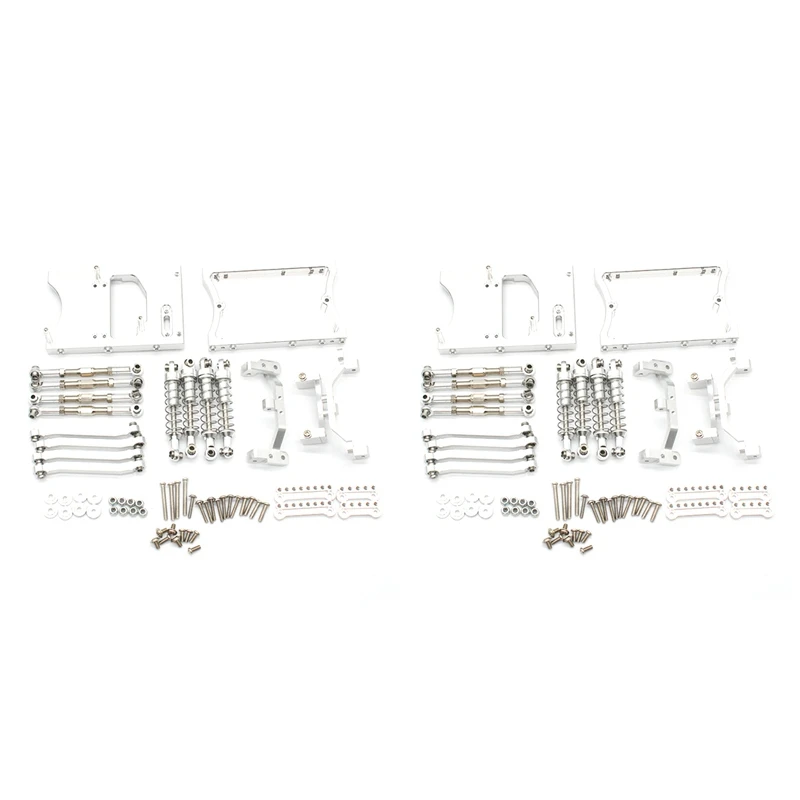 

2 набора, металлические Тяговые стержни, сервопривод, Фиксированный кронштейн, амортизатор для MN D90 D91 MN99S 1/12, запчасти для радиоуправляемых автомобилей, серебристый