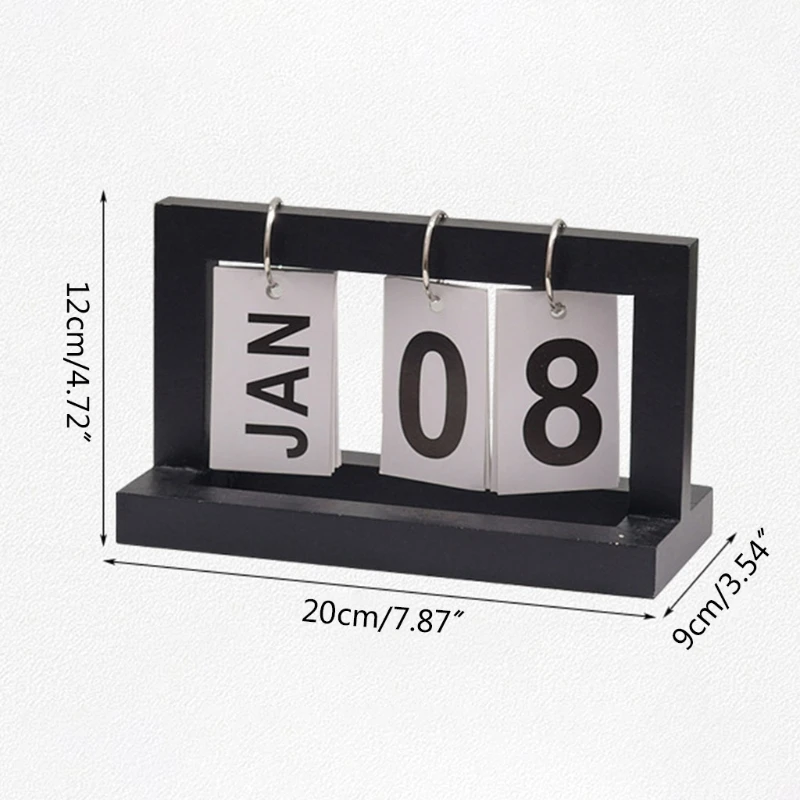 Daily Office Metal Flip Desk Calendar Perpetual Wood Vintage Calendar For Home Kitchen Desk Decor Wood Calendar