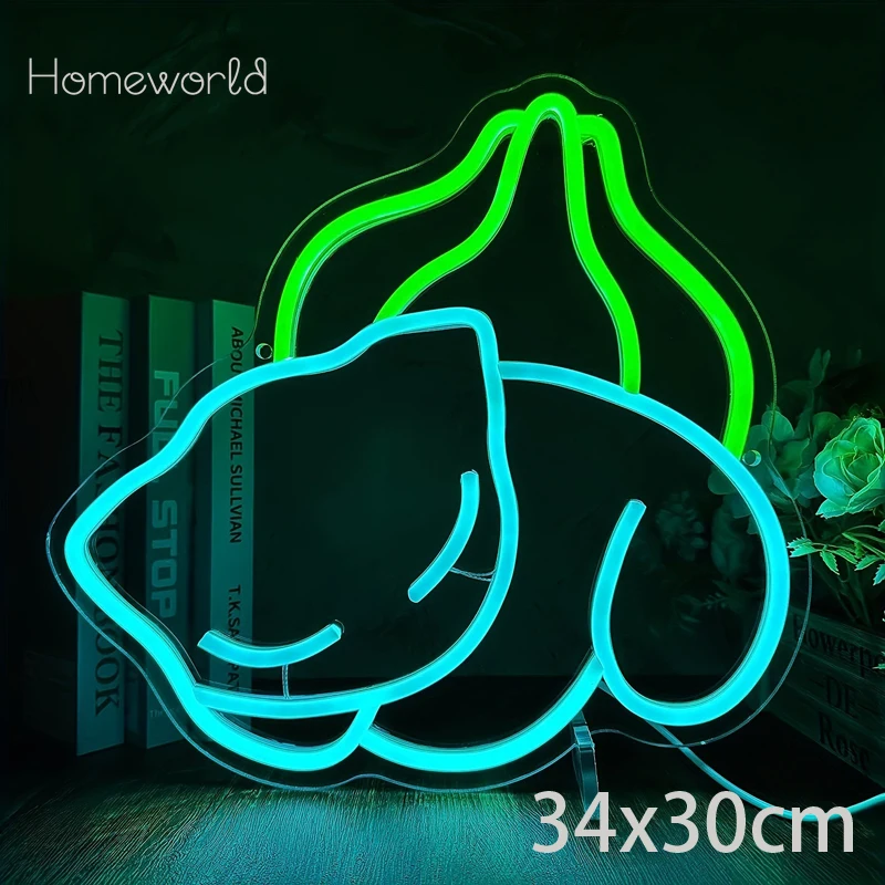 الدب النيون أنيمي الكرتون Led أضواء المنزل جدار ديكور فني للأطفال الفتيات المراهقين غرفة نوم غرفة الألعاب بار البيرة نادي علامات #4