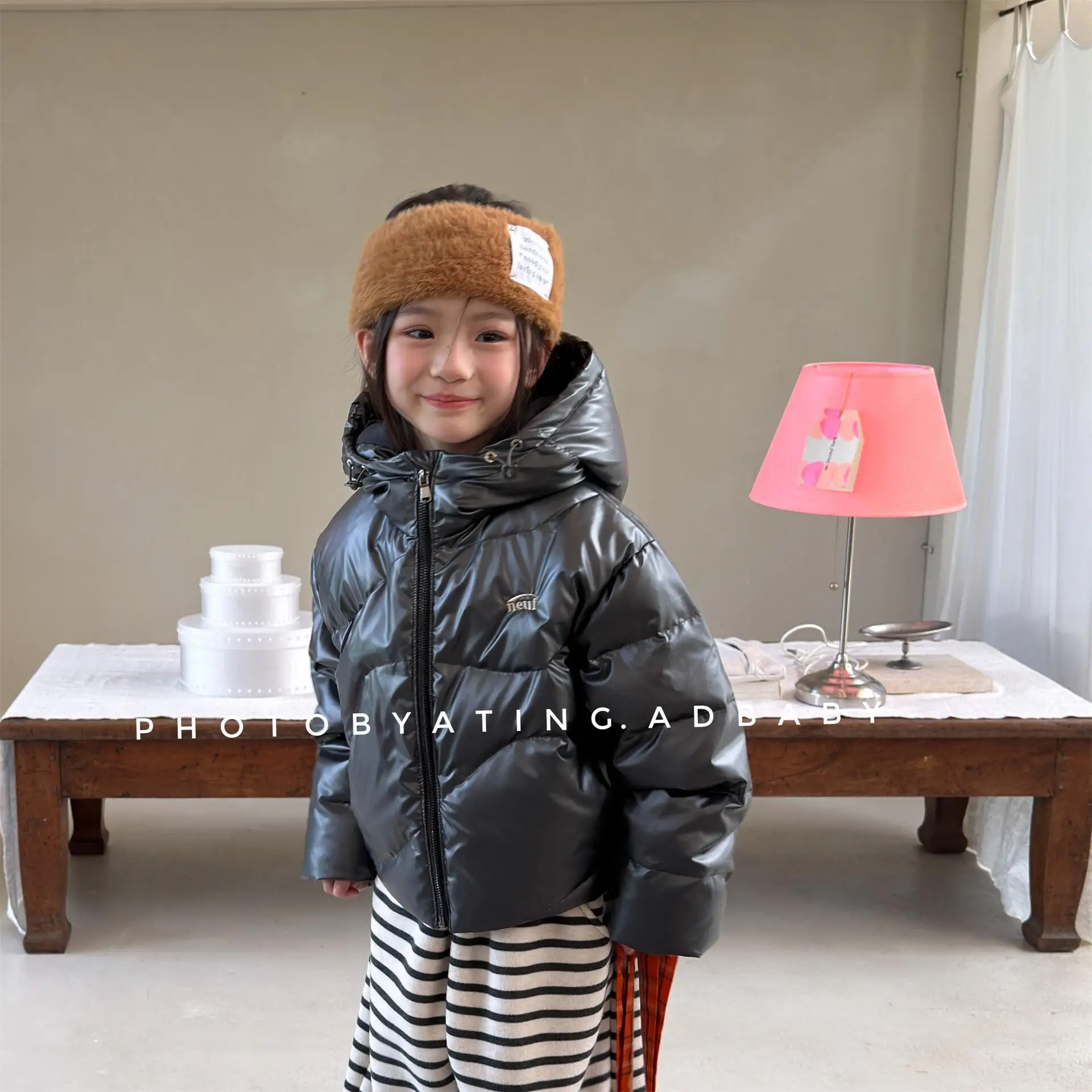 2025 Winter New Children Glossy Down Jacket Boys Warm Hooded Coat Girls 90 White Duck Down Jacket Kids Clothes
