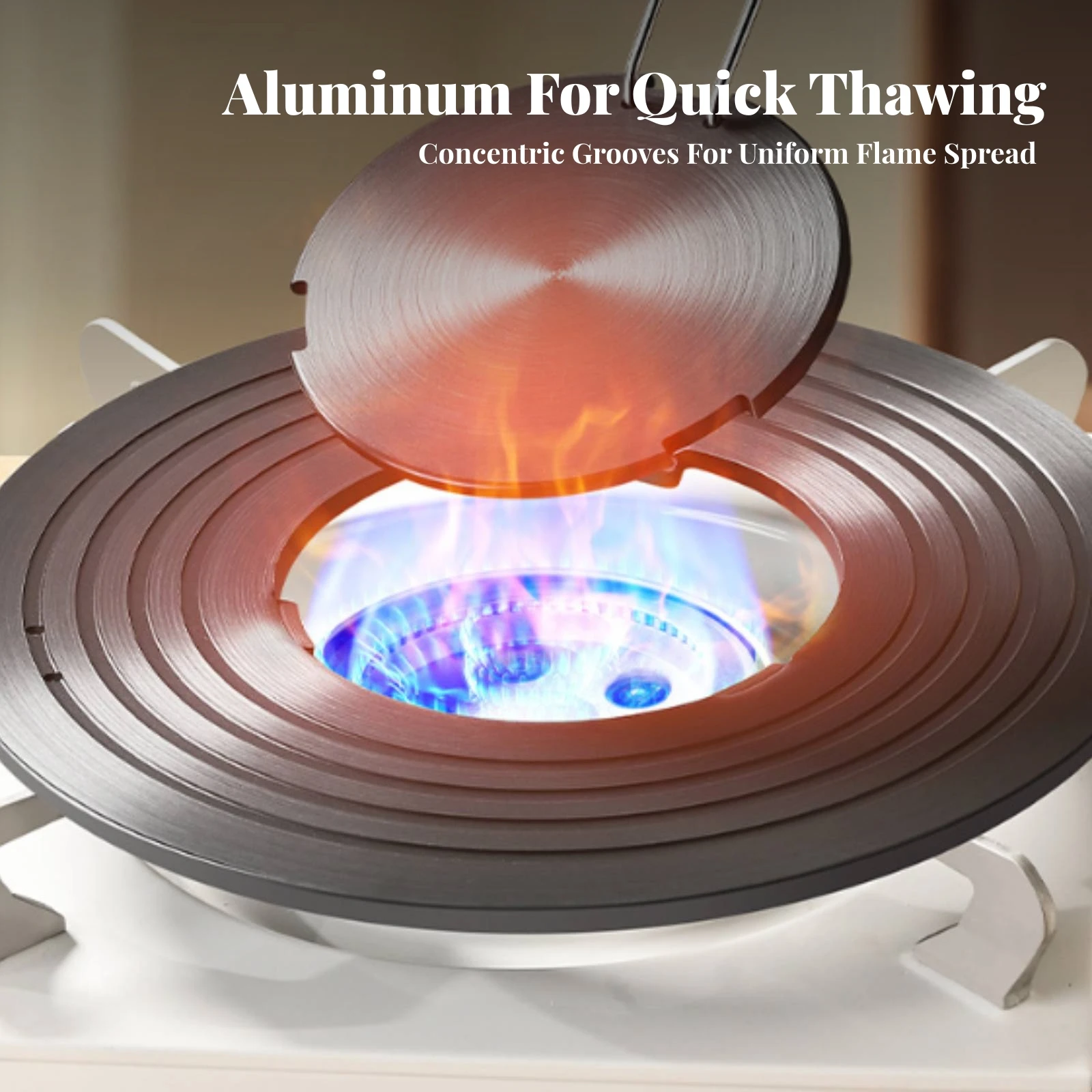 Gas Stove Heat Conduction Plate Compact Detachable Aluminum-Alloy Heat-Diffusion Plate with Lifting Handle Simmer Disc Food Safe