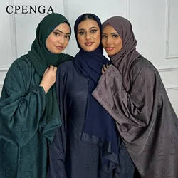 Luxury 2 Piece Muslim Outift Sets for Women Ramadan Dubai Hijab Abaya Dress Islamic Party Kaftan Robe Elegant Turkey Gown 2025