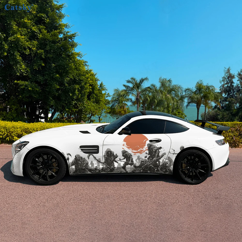

Zombies Sunset Grass Finding Car Side Sticker Decor,PVC Waterproof Scratch Resistant Decal,Car Protection,Auto Accessories Gift