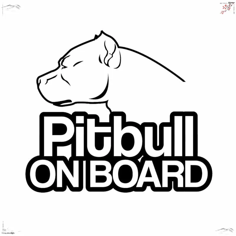 Pitbull on Board Dog Warning Car Sticker Waterproof Decal Laptop Suitcase Motorcycle Auto Accessories PVC,16cm*13cm