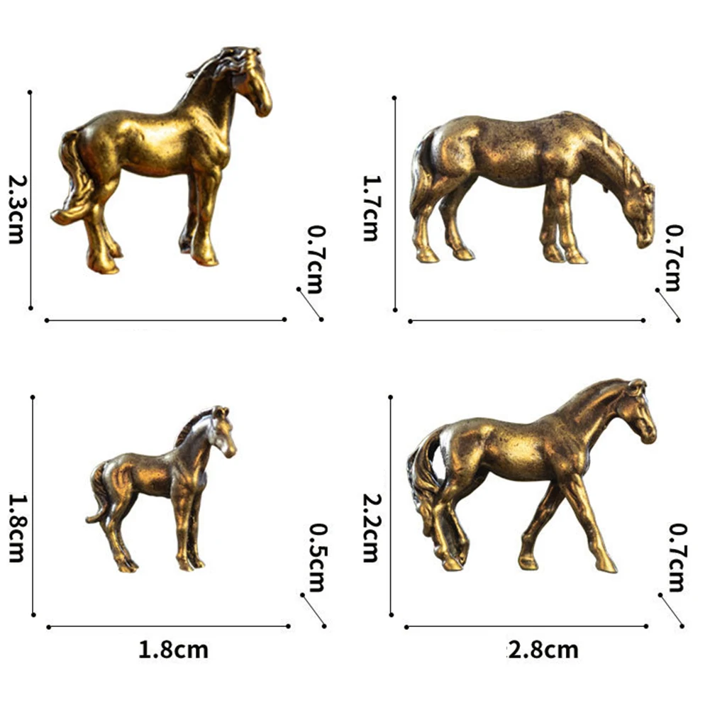Retro mosiężna chińska starożytna bestia ozdoby do dekoracji domu miedziane figurki koni rzemiosło dekoracyjne budowanie i zabawka konstrukcyjna