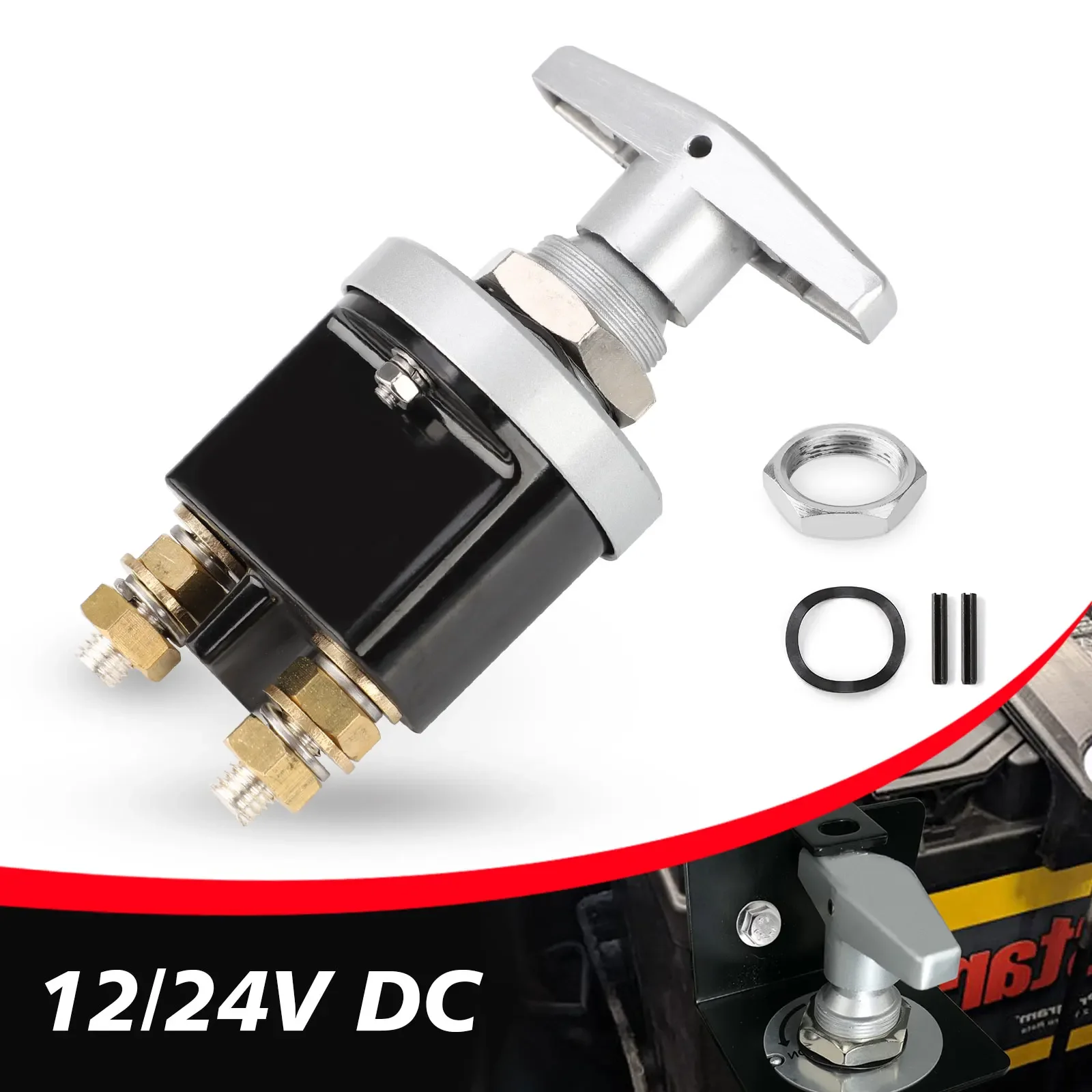 1500A Heavy Duty Battery Kill Mass Switch Battery Circuit Cutter Disconnecter Isolator With Keyhole For RV Camper Van Truck Boa