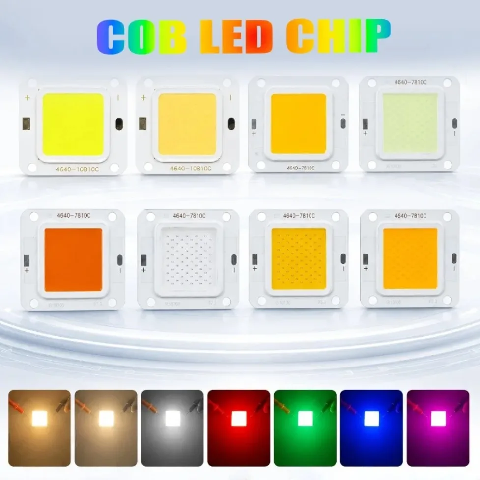 DC27-36V COB LED Chip 10W 50W 60W High Bright Light Source Warm/White/Green/Blue/Red/Pink/Yellow DIY Flood Light Spotlight Parts